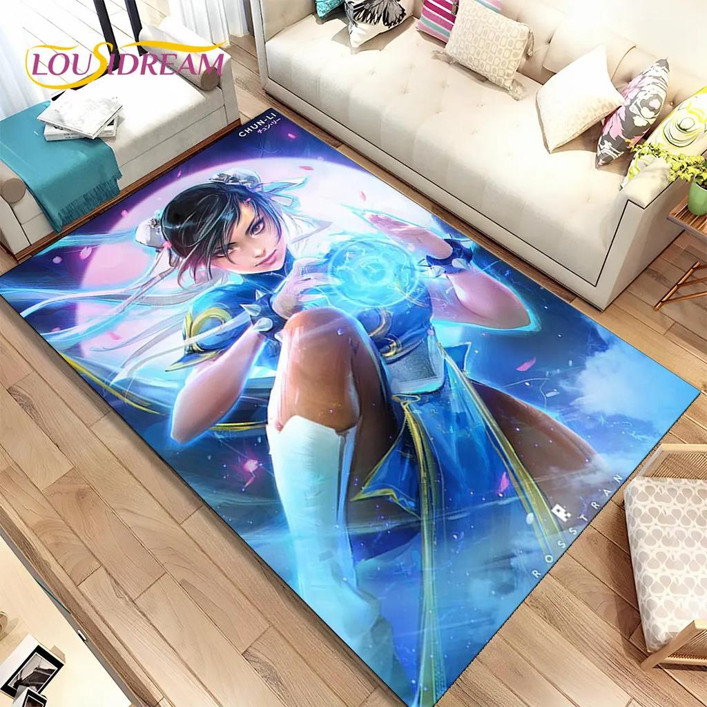 Street Fighter Retro Game Gamer Area Rug,Carpet Rug for Living Room Bedroom Sofa Doormat Decoration, Kid Play Non-slip Floor Mat