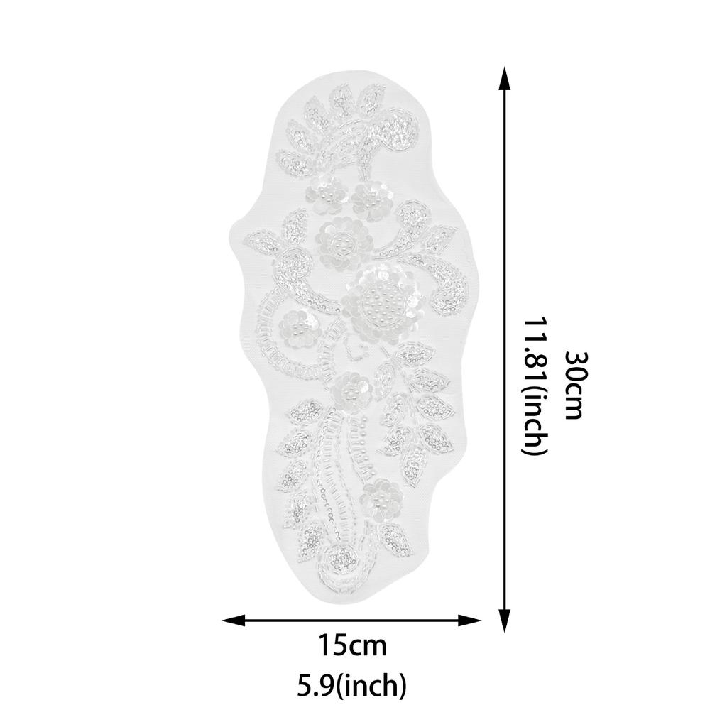 Multi-Color Mesh Beaded Sequins Flower Cloth Sticker Lace Lace Accessories Wedding Dress Handmade Diy Accessories Decoration