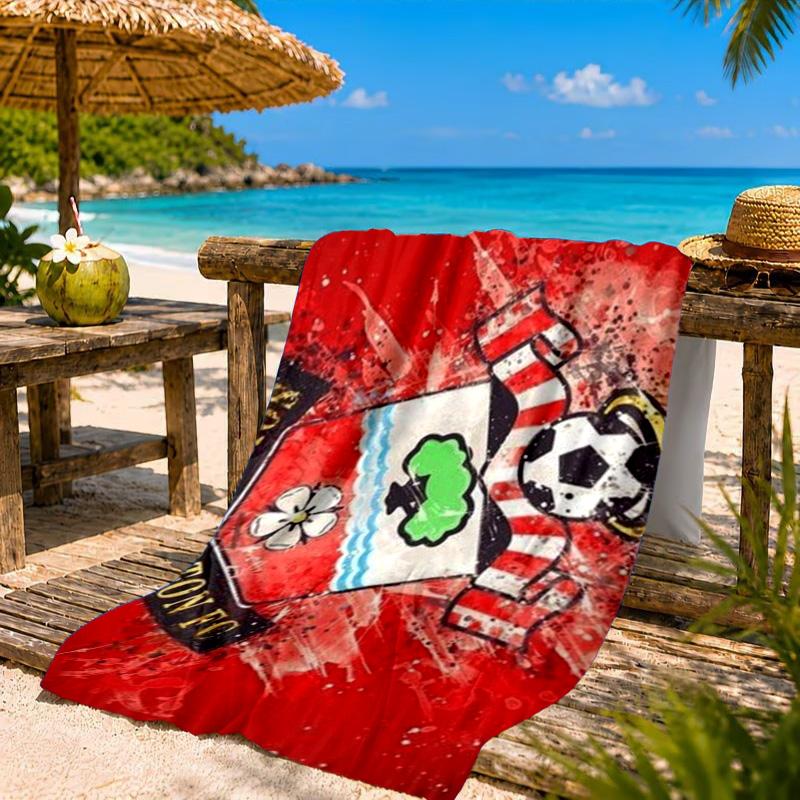 FC-Wappen-Design aufgedrucktes Mikrofaser-Strandtuch, Weich und saugfähig, Schnell trocknend, Ideal für Sommerreisen, Strand-Essential, Schwimmbad