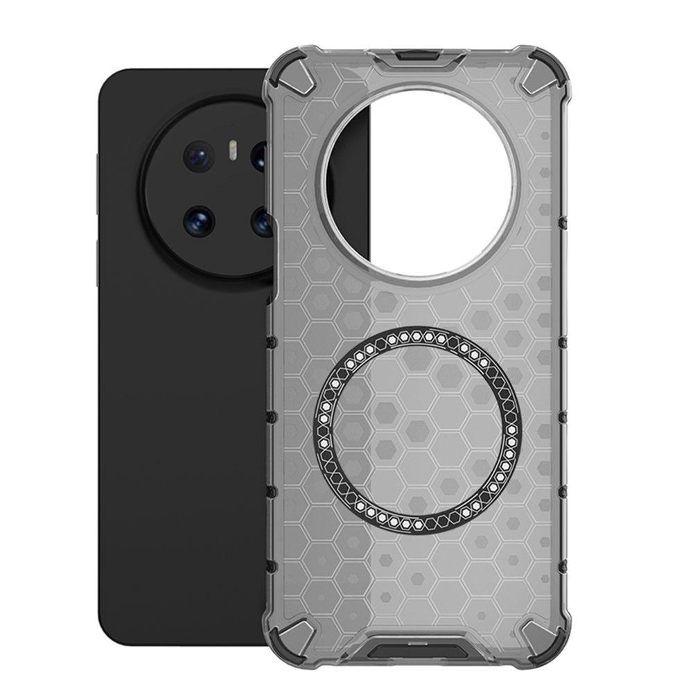 

For Huawei Mate 70 Case Compatible with MagSafe Honeycomb Design TPU+PC Phone Cover Grey