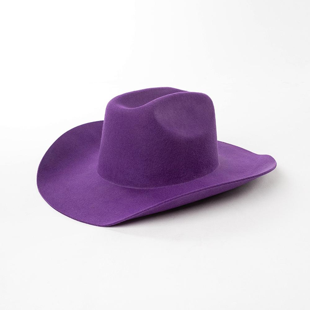 USPOP Chapeau de Cowboy 100% Laine Unisexe Chapeau Feutre à Large Bord Couleur Unie Style Fedora Classique Plusieurs Tailles S–XL Automne Hiver