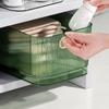 Desktop Storage Basket Transparent Green Acrylic Storage Bin for Skincare Products Cosmetics