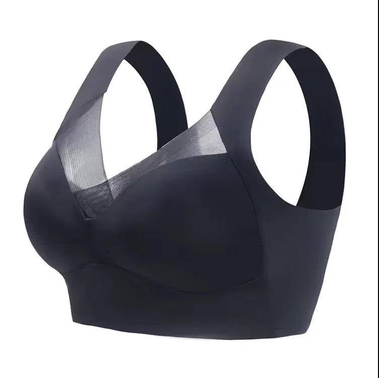 Women's Seamless Cross-Border Sports Bra: Anti-Sag, Side Breast Lifting, Large Size, Sexy Gathered Design.