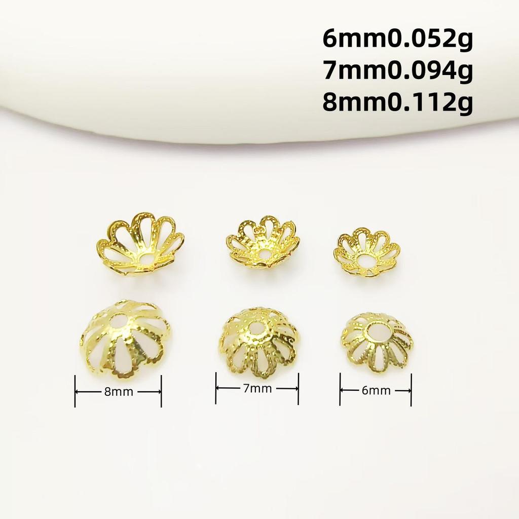 18 Karat vergoldetes Perlenarmband mit Blumenkappe und Halskette, Schmuckzubehör