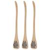 3Pcs Honey Dipper Reusable Wooden Carving Honey Spoon Mixing Stick for Home Kitchen RestaurantWood Color