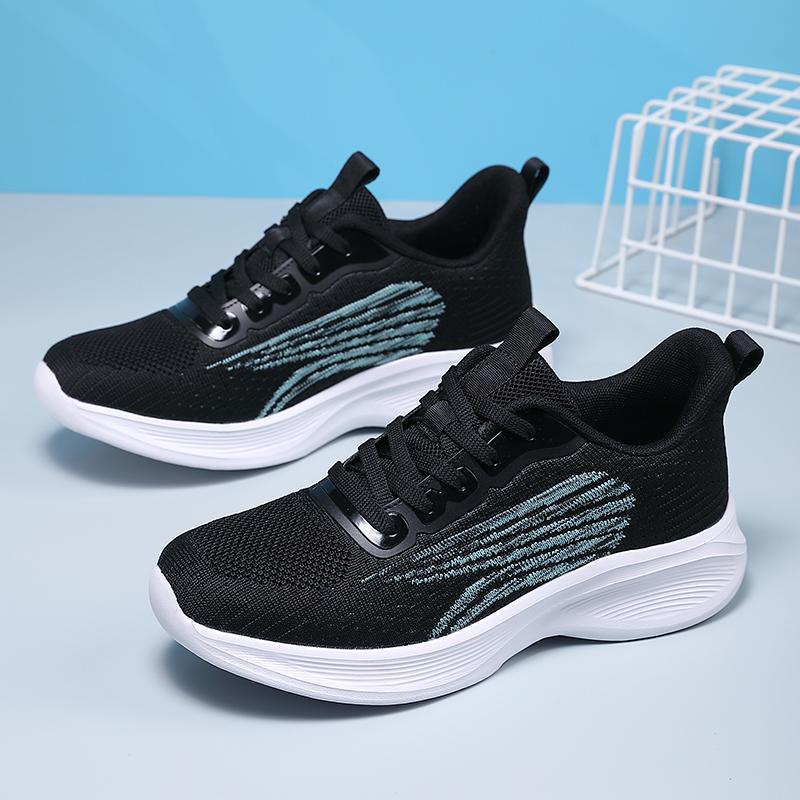 New White Pink Women Sports Shoes with Soft Soles Lightweight Student Running Shoe Mesh Breathable Casual Mesh Flat Sneakers 42