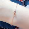 Rose Gold-Plated Purple Gold Women'S Exquisite Peach Heart-Shaped Bracelet Fashion Colored Gold Jewelry