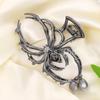 1Pc Halloween Black Spider Hair Claw Clips with Pearl Charm Design,Metal Gothic Punk Hair Clips Strong Hold Hair Accessories