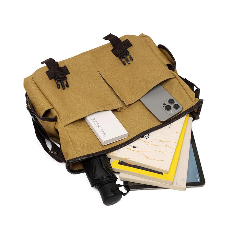 Men's Canvas Shoulder Bag Large Capacity Crossbody Bag