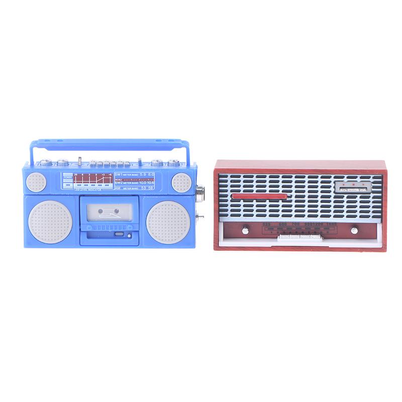 Dukkehus Mini Ornamenter Mini Nostalgisk Radioopptaker Modell Leker Dekorasjoner