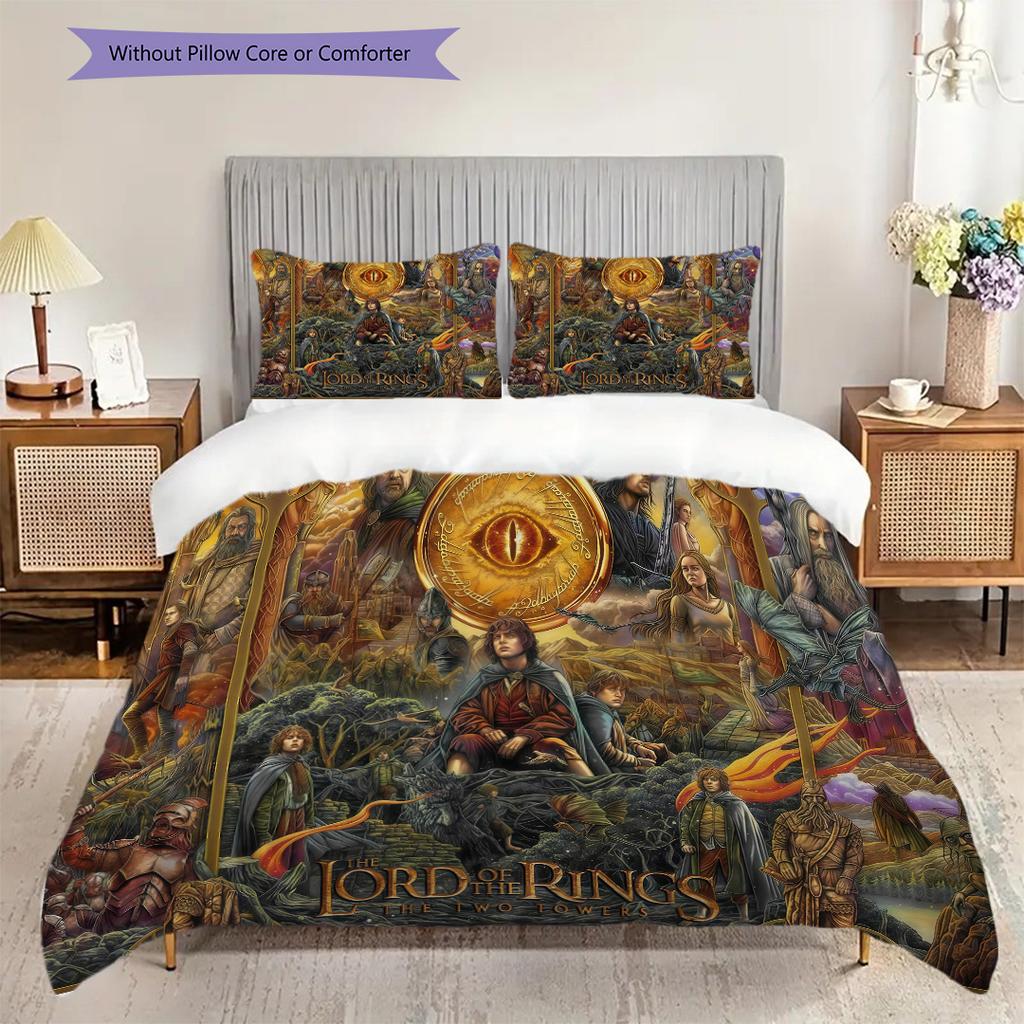 Lord Rings Trilogy Threepiece Set 1 Duvet Cover 2 Pillowcase Without Core Bedding Set Soft And Comfortable Christmas Birthday Gift