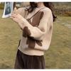 Autumn and winter new fashion lazy wind loose knitted sweater women's flower design sense jacquard pullover knitting