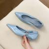 New Women's Shoes Spring and Autumn Low-heeled Single Shoes Cat-heeled Shoes Women's Oil Wax Leather Fashionable and Comfortable Pointed Hollow