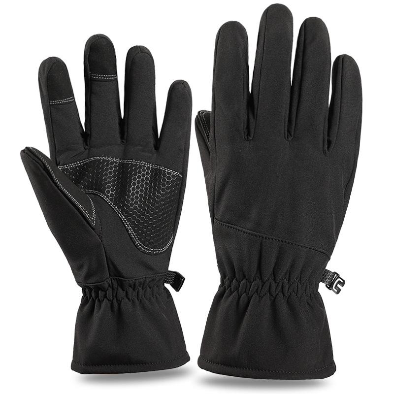Men's Winter Touchscreen-Enabled Waterproof Non-Slip Cotton Gloves for Riding, Skiing, and Cold-Weather Protection.
