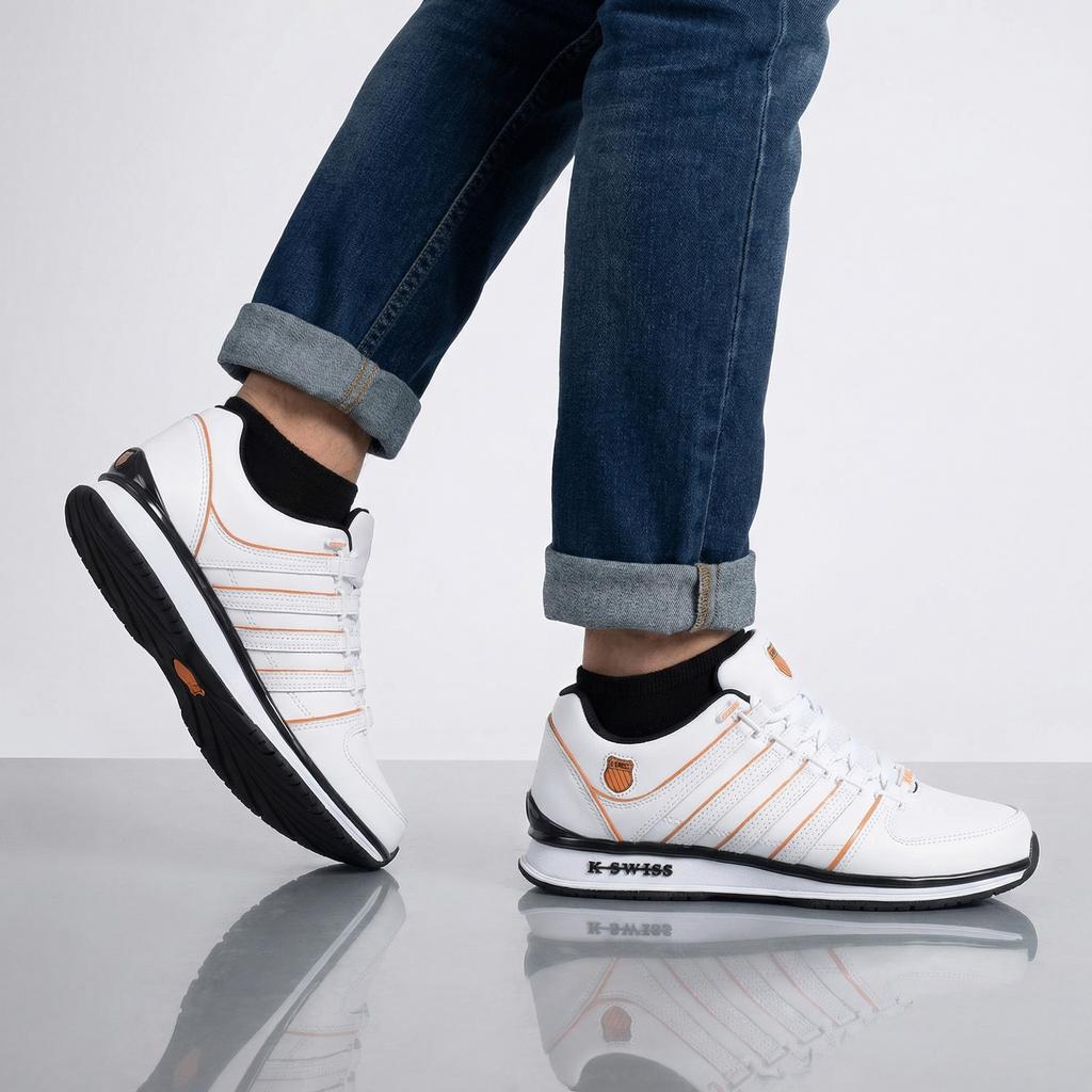 K-Swiss RINZLER Leather - Herren Sneakers Schuhe Weiß 01235-185-M ORIGINAL