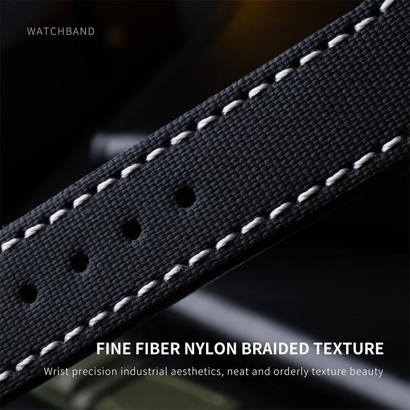Nylon Front Calfskin Leather Back 20mm 21mm 22mm Watch Band For IWC Strap Pilot SPITFIRE MARK18 Portofino TOP GUN Belt Universal