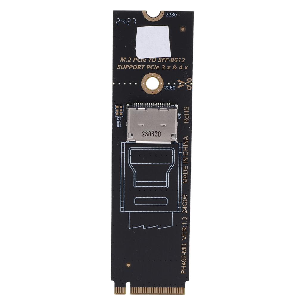 PCIE 3.0 M.2 Mkey to Oculink SFF-8611 SFF-8612 Host Adapter Card for PCIe NVMe SSD PH492-MD