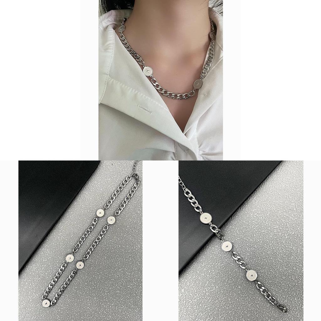 Simple Star Pendant Necklace With Glass Charm For Fashion Women And Men