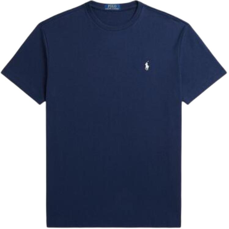 

Polo Ralph Lauren Пуловер с круглым вырезом и вышивкой логотипа, прямого кроя, футболка с коротким рукавом, мужской топ, синий MNPOTSH1N822532410 L