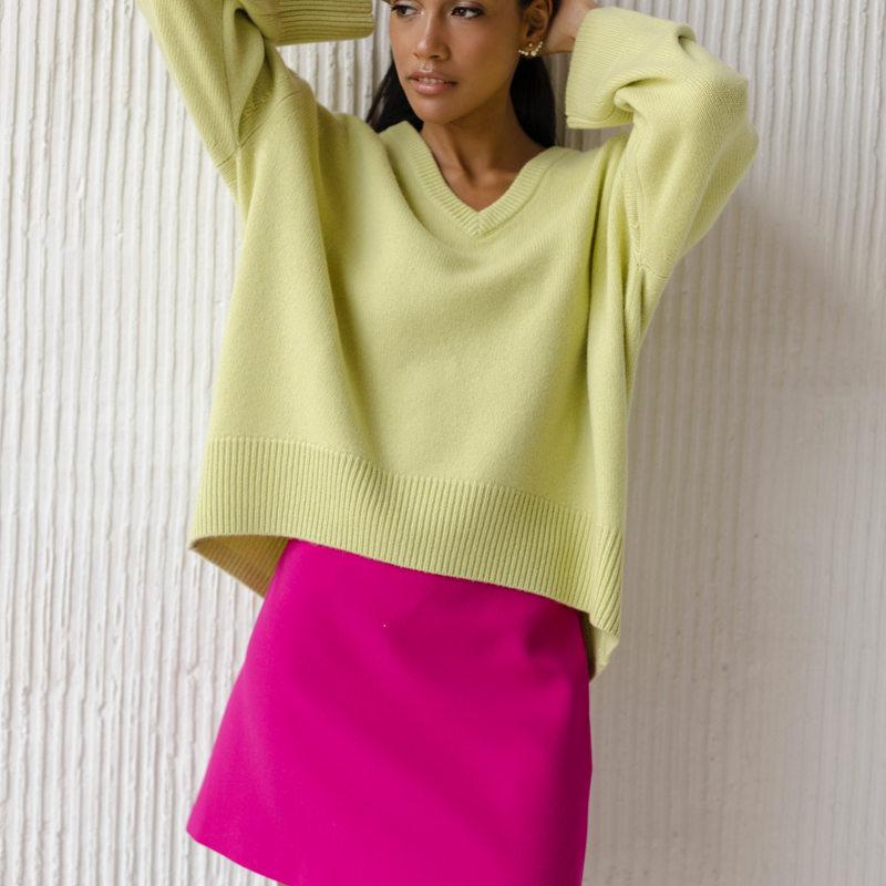 Women Autumn Winter Knitted Tops For Ladies V Neck Long Sleeve Loose Solid Color Causal Sweater