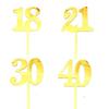 Nummer 18 21 30 40 50 60 100 Acryl Dekorativer Stecker Hochzeitstag Geburtstagstorte Plakette