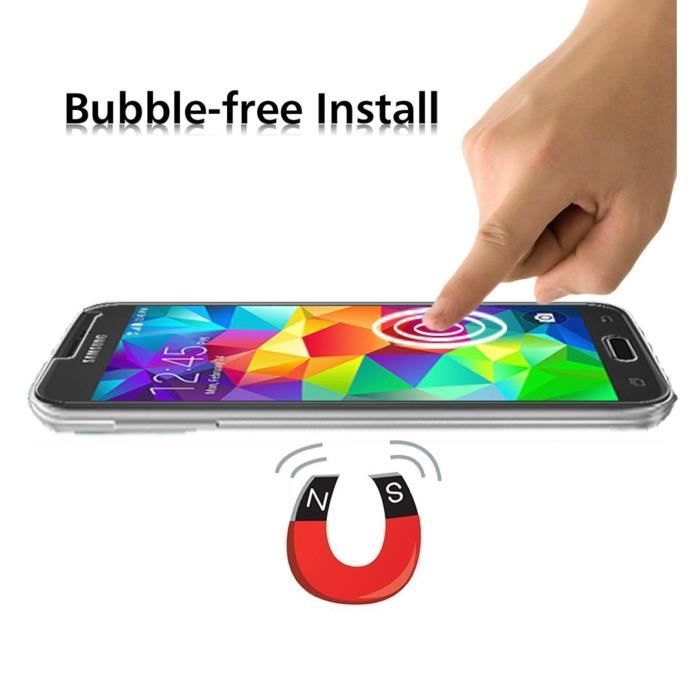 Film de protection d'écran - Phonillico® - Samsung Galaxy S5 - Pack de 2 - Verre trempé - Résistant aux rayures