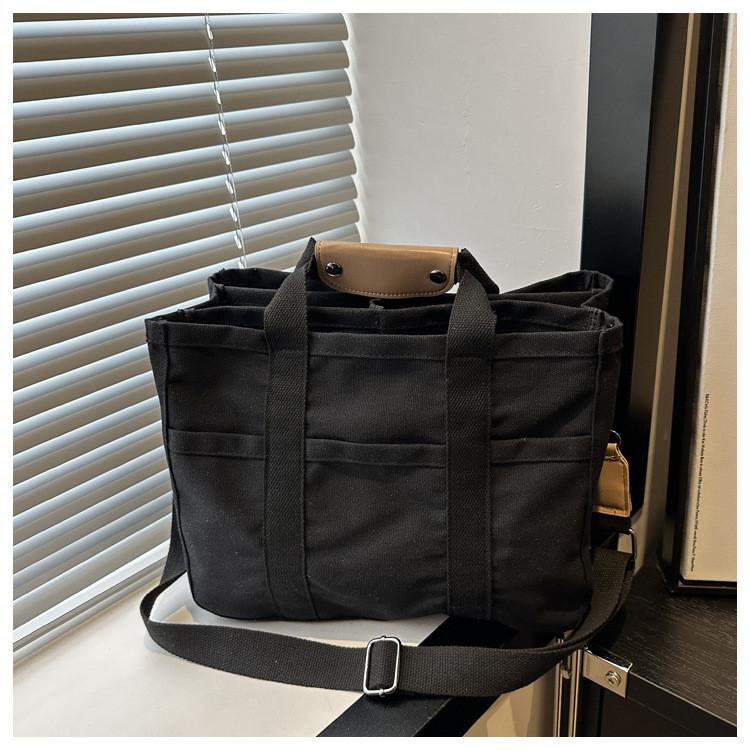 Canvas Baby Diaper Bag Large Capacity Multicompartment Baby Carryall For Daily Use
