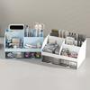 6Compartment Desktop Organizer 2Drawers Plastic Cosmetic Pencil Storage Holder School Office Daily Stationery Supplies Storage