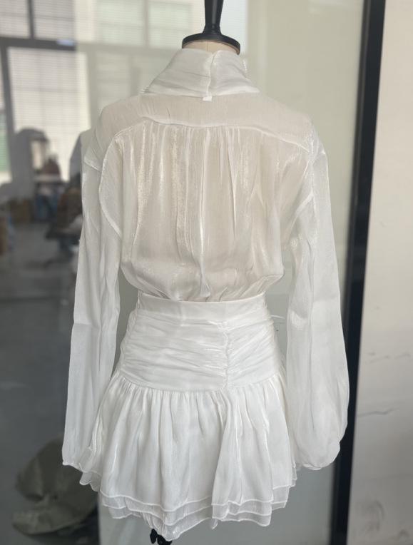 2025 Spring/Summer Bestseller: Temperamental Bow Puff Sleeve Top & Ruched Half Skirt Set