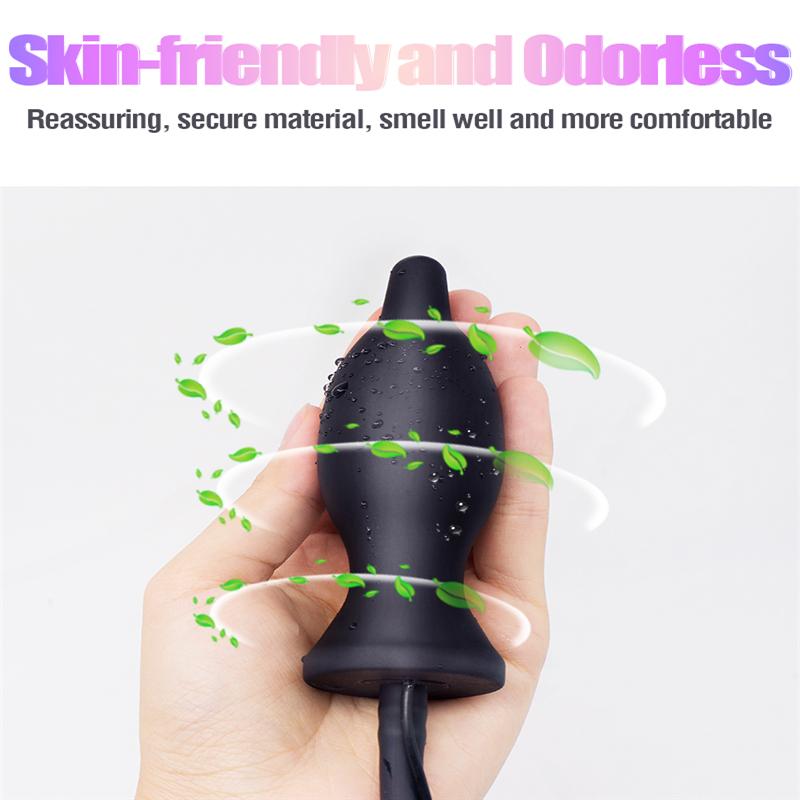 Oppblåsbar analvibratorpumpe analdilatator utvidbar 10 hastigheter vibrerende buttplugg analballer sexleketøy