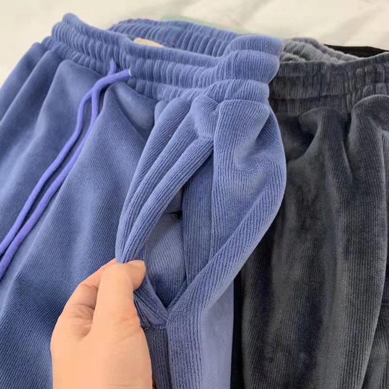 Women's Wide-leg Pants Fashion Casual Corduroy Trousers High Waist Loose Casual Chenille Track Pants