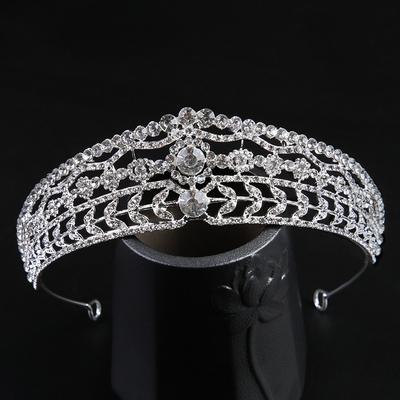 Bridal Tiara Crown Wedding Gauze Accessories Performance Hair Accessories Birthday Accessories New Rhinestone Crown