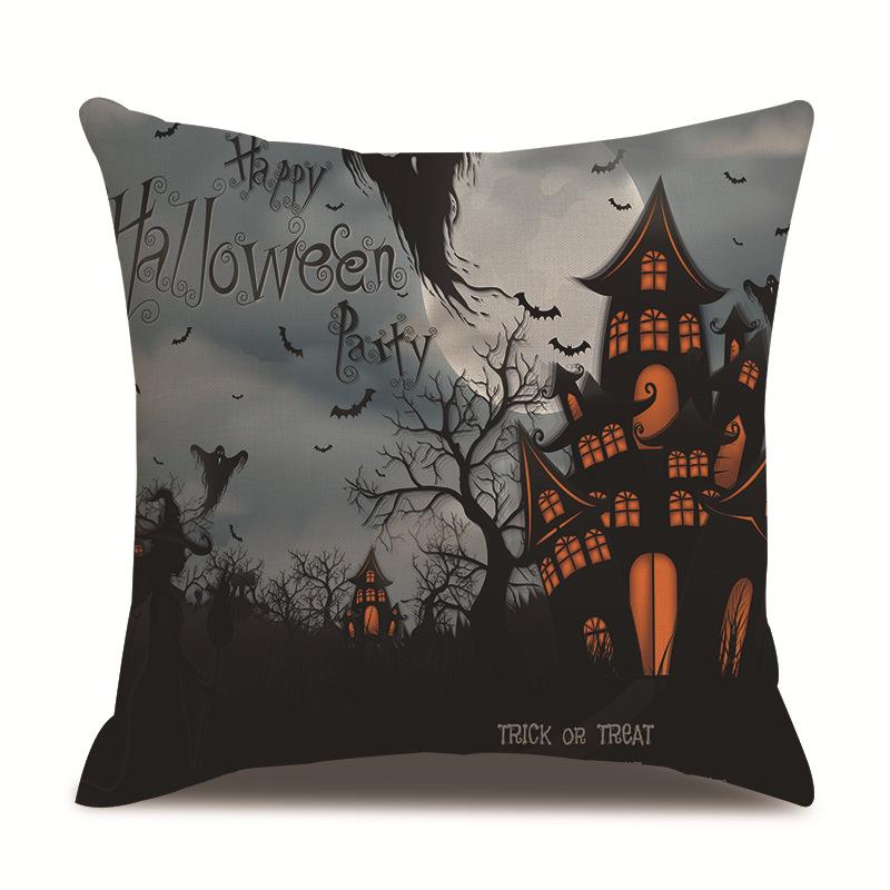 Halloween Linen Pillow Cover Printed Pillow Cover