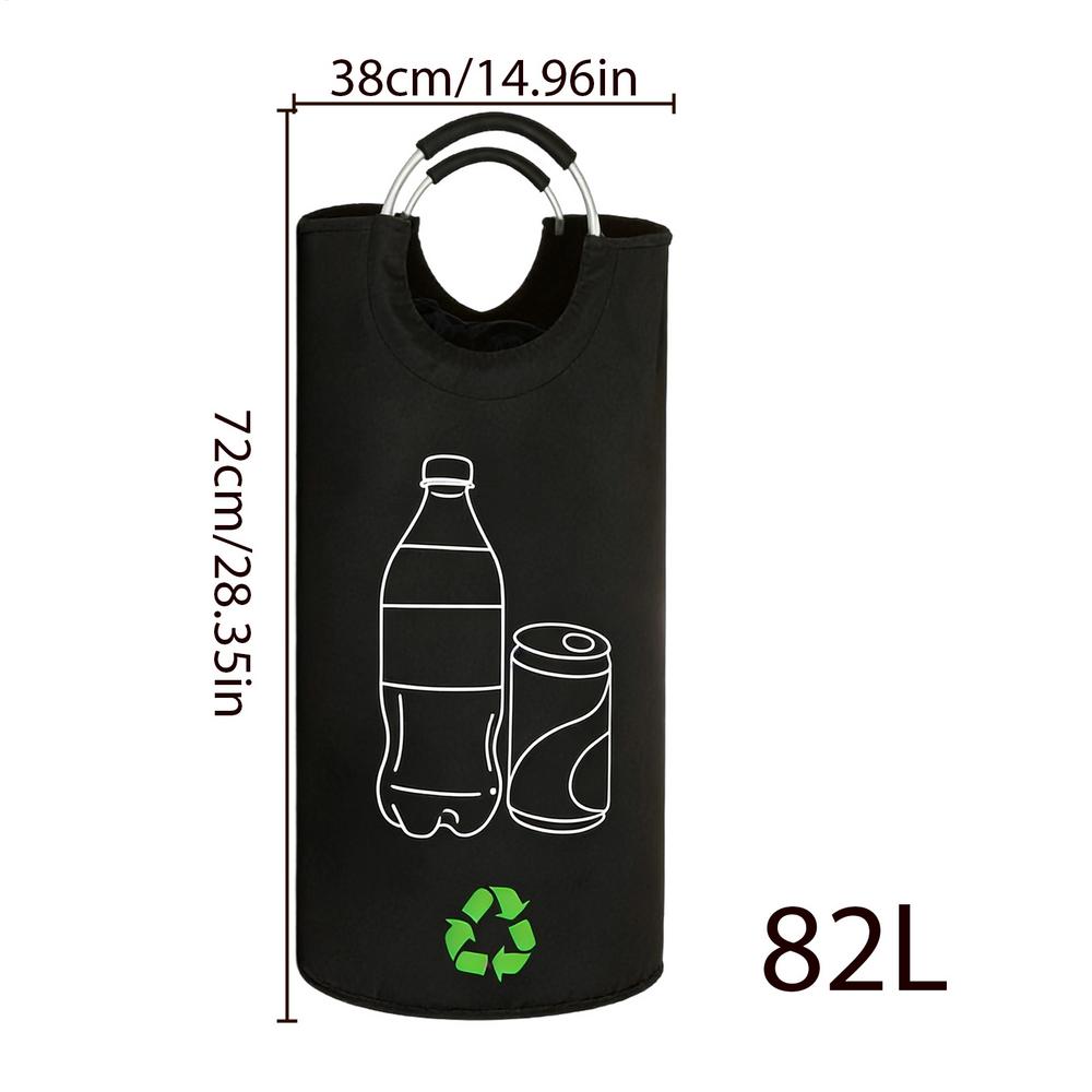Recycle Bags 82L Oxford Cloth Aluminum Handle Recyclable Bottle Storage Bag Laundry Basket Home Foldable Storage Recycling Bag