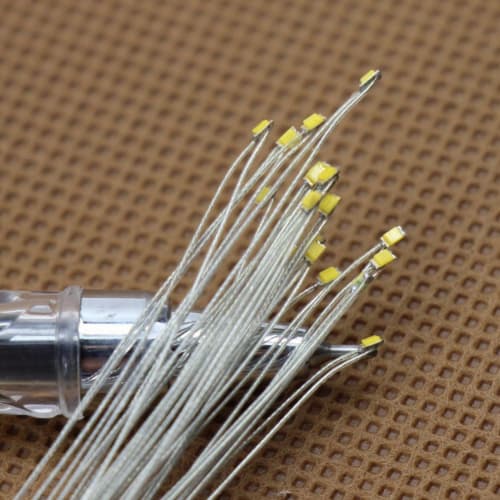 20-Pack White SMD 0603 Chip LEDs with PTFE Wiring for Model Trains, Railways, Buildings, and Dioramas