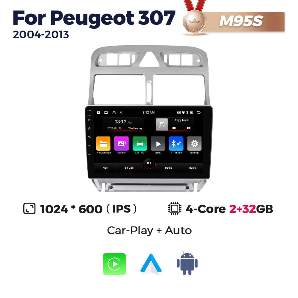 Navifly 9 Inch Intelligent Systems Multimedia Car Radio For Peugeot 307 307CC 307SW 2002-2013 Wireless Carplay Android Auto GPS