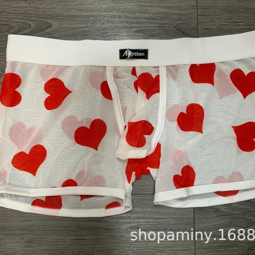 Slip Boxer Uomo alla Moda con Stampa a Rete Trasparente