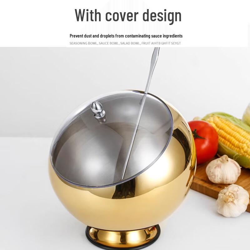 Golden Stainless Steel Slanted Condiment Bowl Set