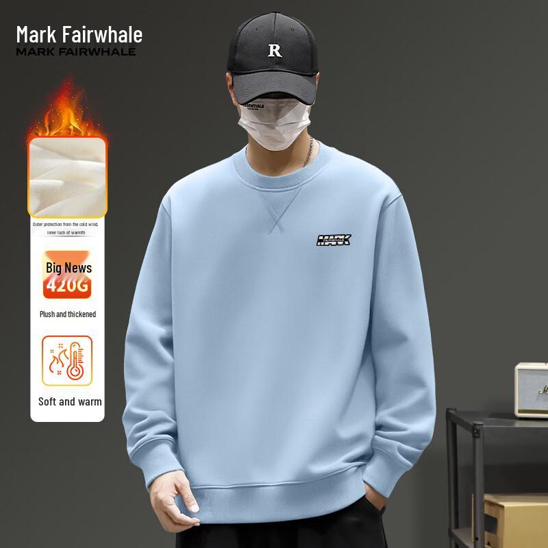 Mark Fairwhale Men's Heavyweight Fleece-Lined Round Neck Sweatshirt