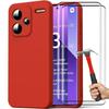 Silicone Case - E.F.CONNECTION - For Xiaomi Redmi Note 13 Pro+ 5G - Ultra-thin - Screen Protector - Red