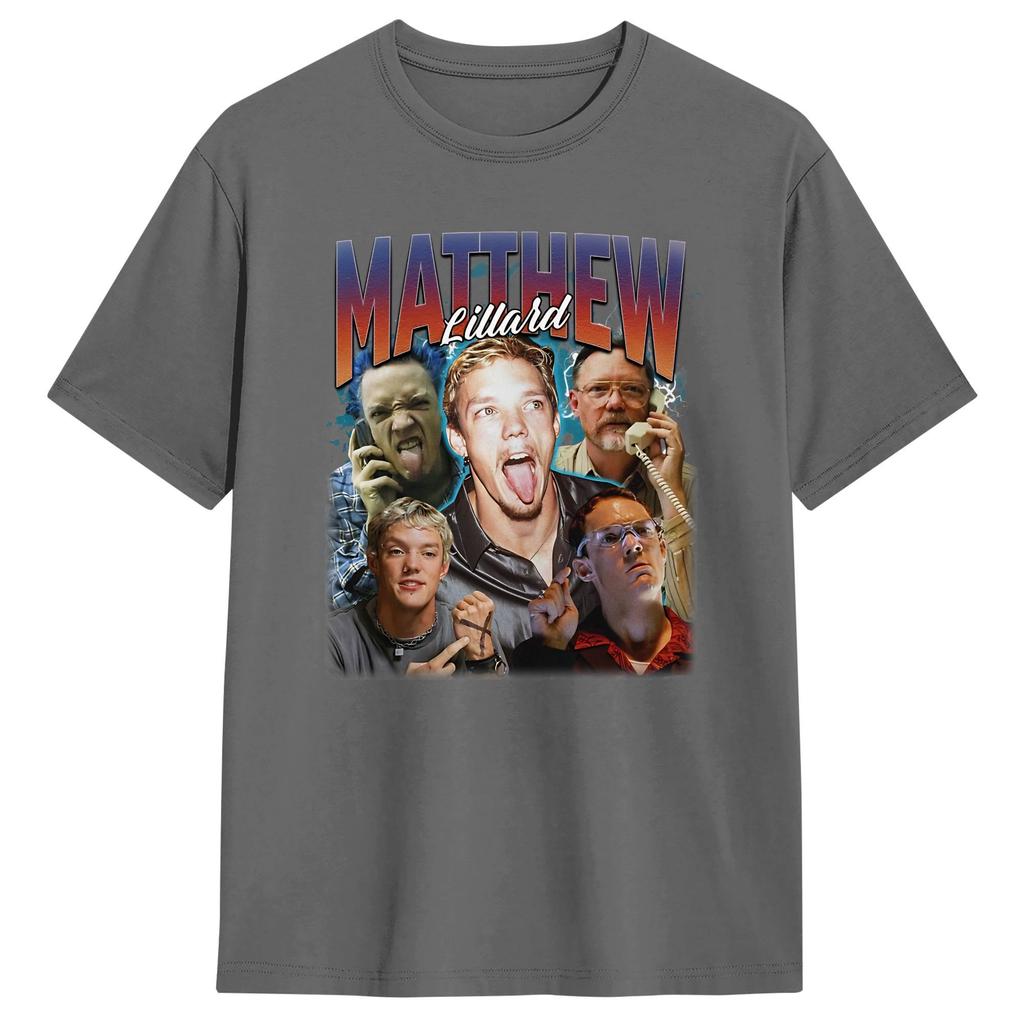 Oversize T-shirt Letni Matthew Lillard Koszulki Rekreacyjne Bawełniany T-shirt dla Unisex YK Zabawny Top z Krótkim Rękawem Koszulki