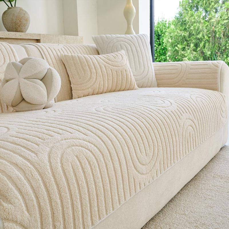 Simple Modern Sofa Cushion Autumn and Winter Light Luxury Non-Slip Sofa Plush Cover