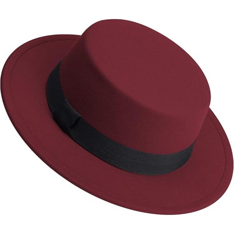 Popular men's and women's retro bowler hats Hepburn wind flat edge jazz hat sun protection and sunshade four seasons
