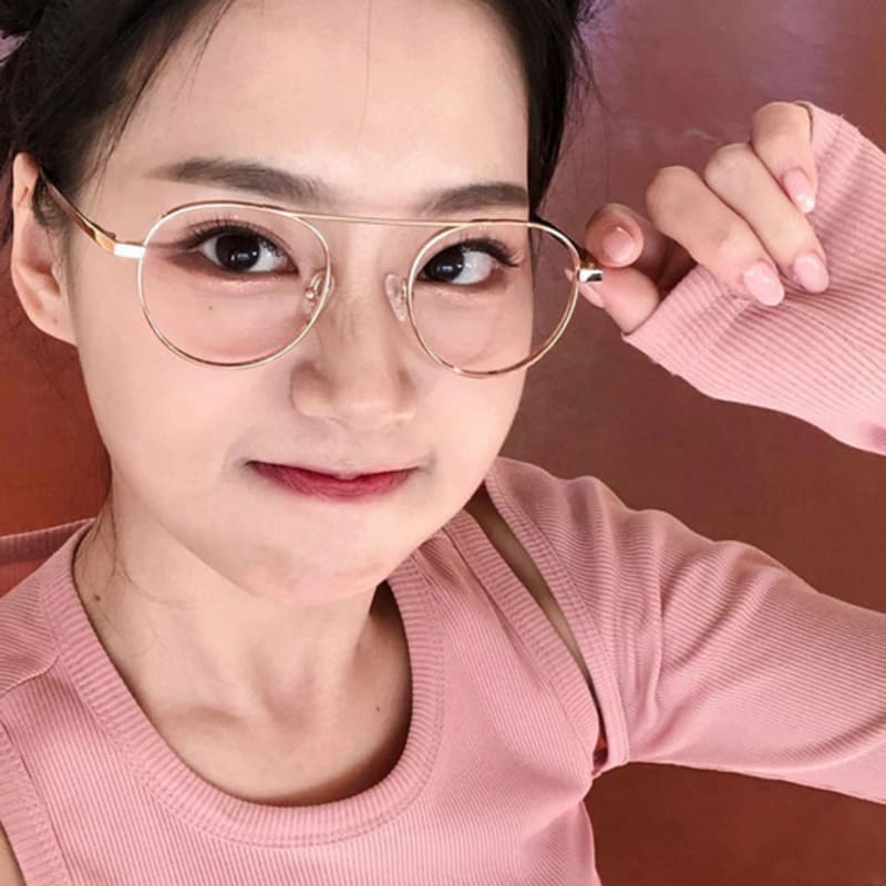 

FACETION Full Titanium Light Metal Frame High Bridge Women s and Men s Glasses Frame FL26043 C2 Silver