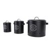 3PCS Potato Onion Storage Bin Carbon Steel Farmhouse Potatoes Holder Kitchen Storage Canisters Jars Containers for Countertop