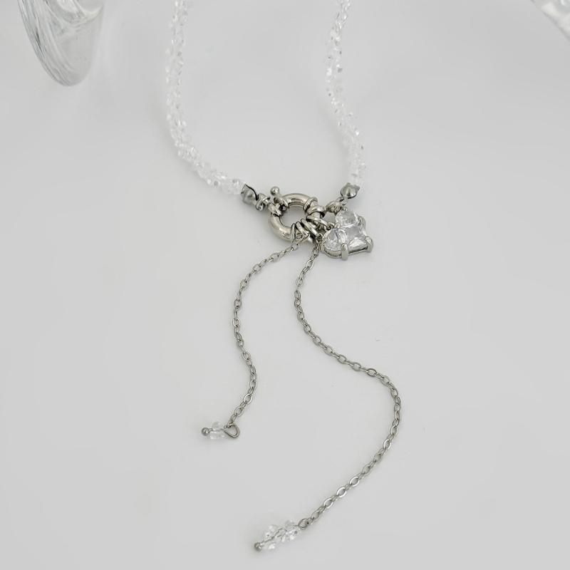 Fashion Vintage Crystal Zircon Heart-Shaped Pendant Necklace For Women Jewelry Accessries Gifts