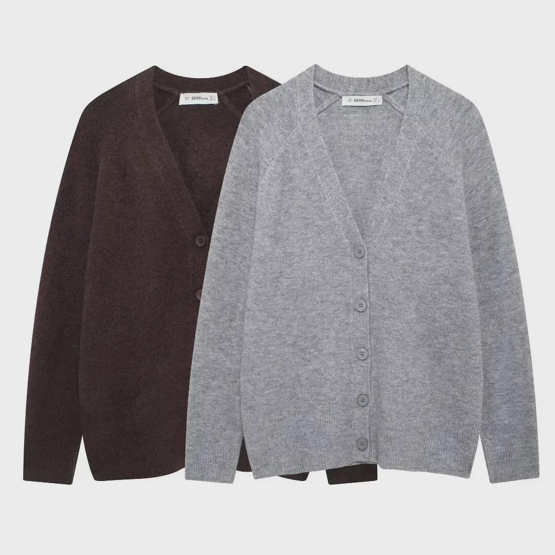 

2024 Осень Модный Повседневный Трикотажный Свитер Куртка Small