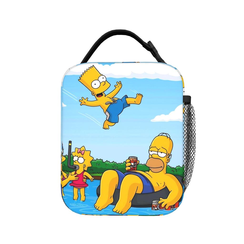 Anime S-Simpsonss Cartoon Thermal Insulated Lunch Bag for Travel Reusable Food Bag Container Men Women Thermal Cooler Lunch Box