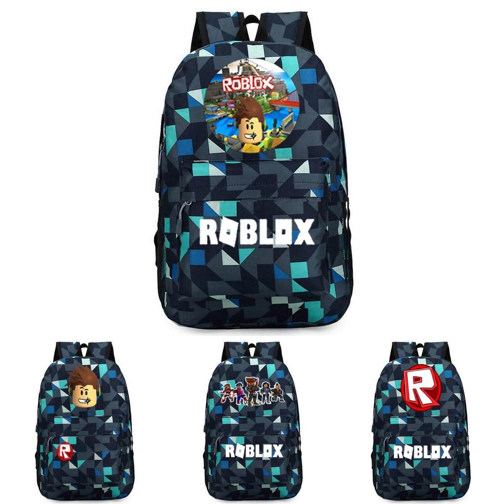 Stylish Roblox Backpack For Kids Featuring A Vibrant Cartoon Pattern And Large Capacity
