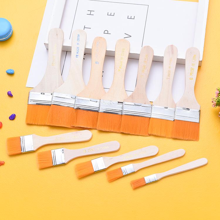 Nylon Oil Painting & Barbecue Brush Set: Pig Bristle Small Brush, Glue Brush, Dusting Brush, Paint Brush.